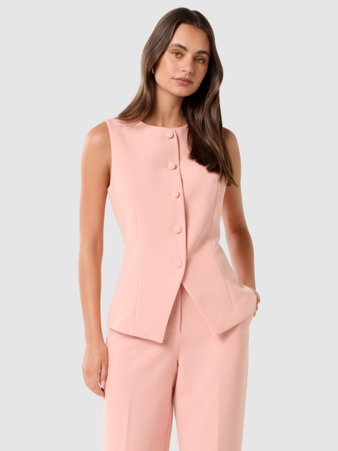 High Neck Contoured Waistcoat main image 0