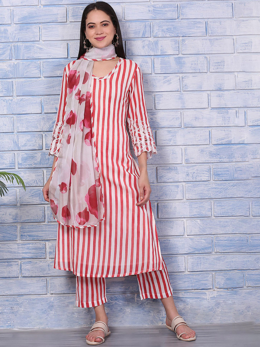 V-Neck Kurta & Trousers Sets