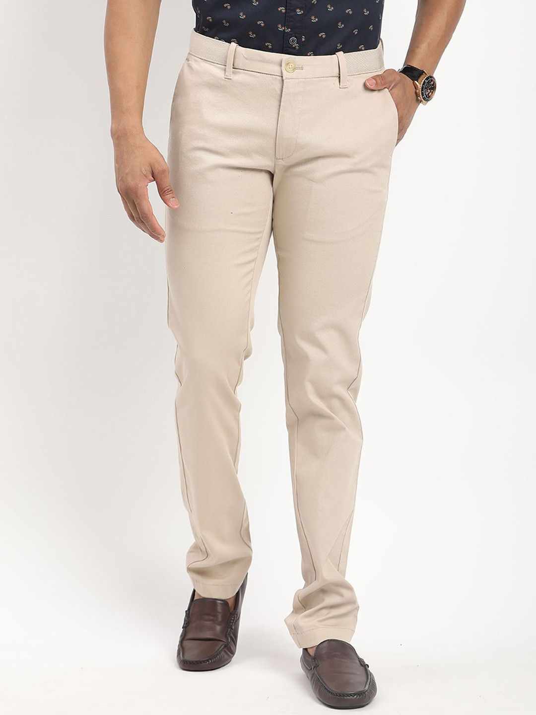 Buy Indian Terrain Men Brooklyn Slim Fit Mid Rise Trousers - Trousers ...