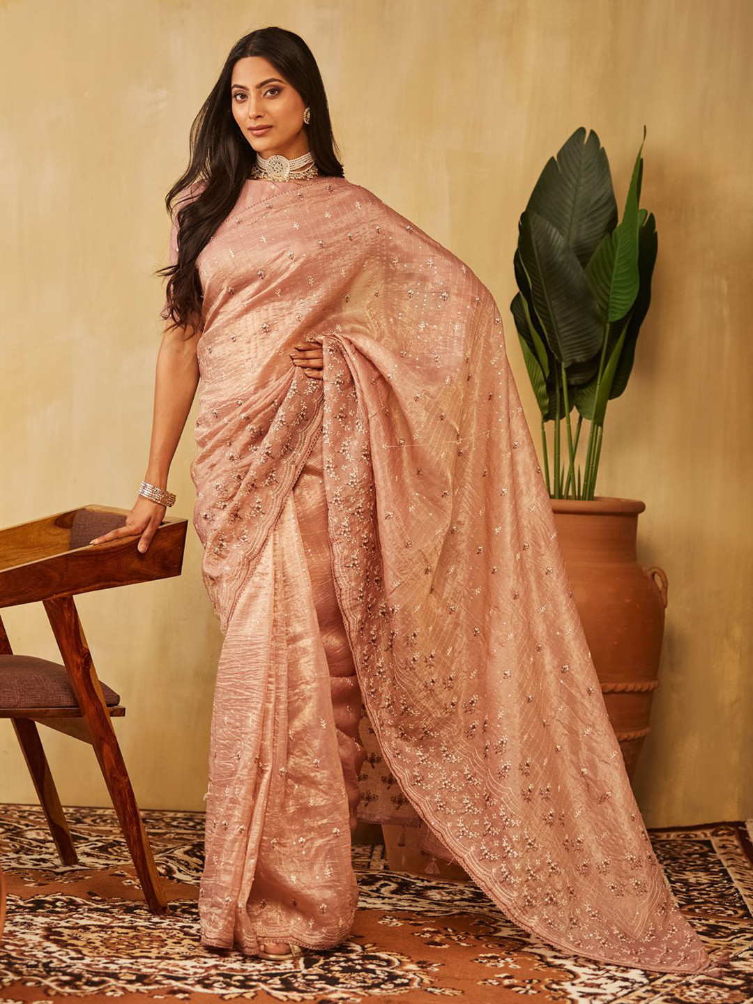 kasee Embellished Embroidered Organza Saree