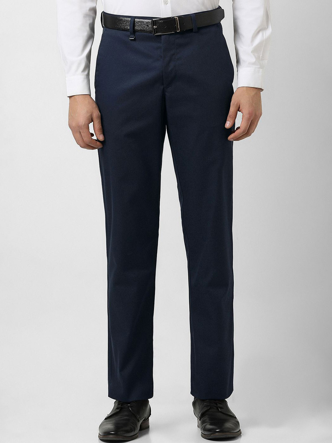 Buy Van Heusen Men Regular Fit Mid Rise Formal Trousers - Trousers for ...