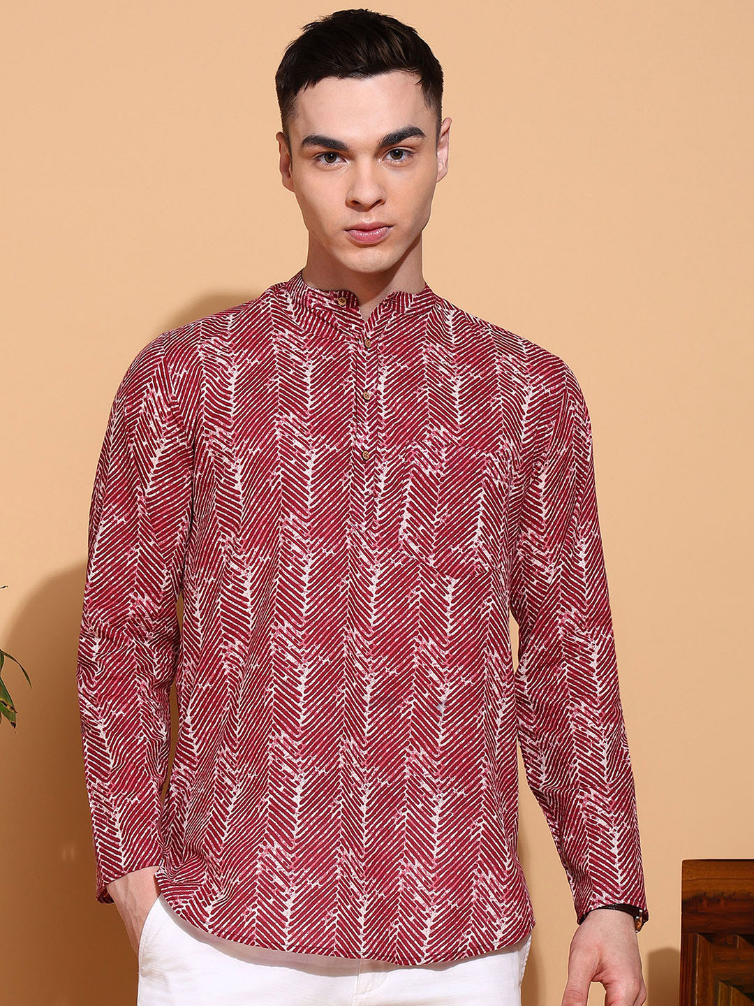 Men'S Geometric Printed Kurtas.