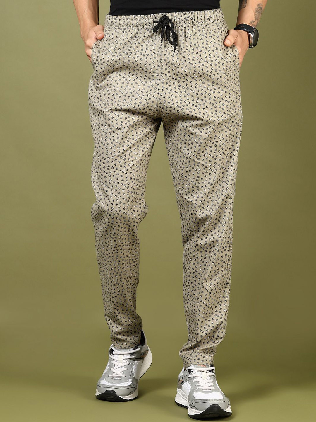 Mens Premium Cotton Printed Track Pants