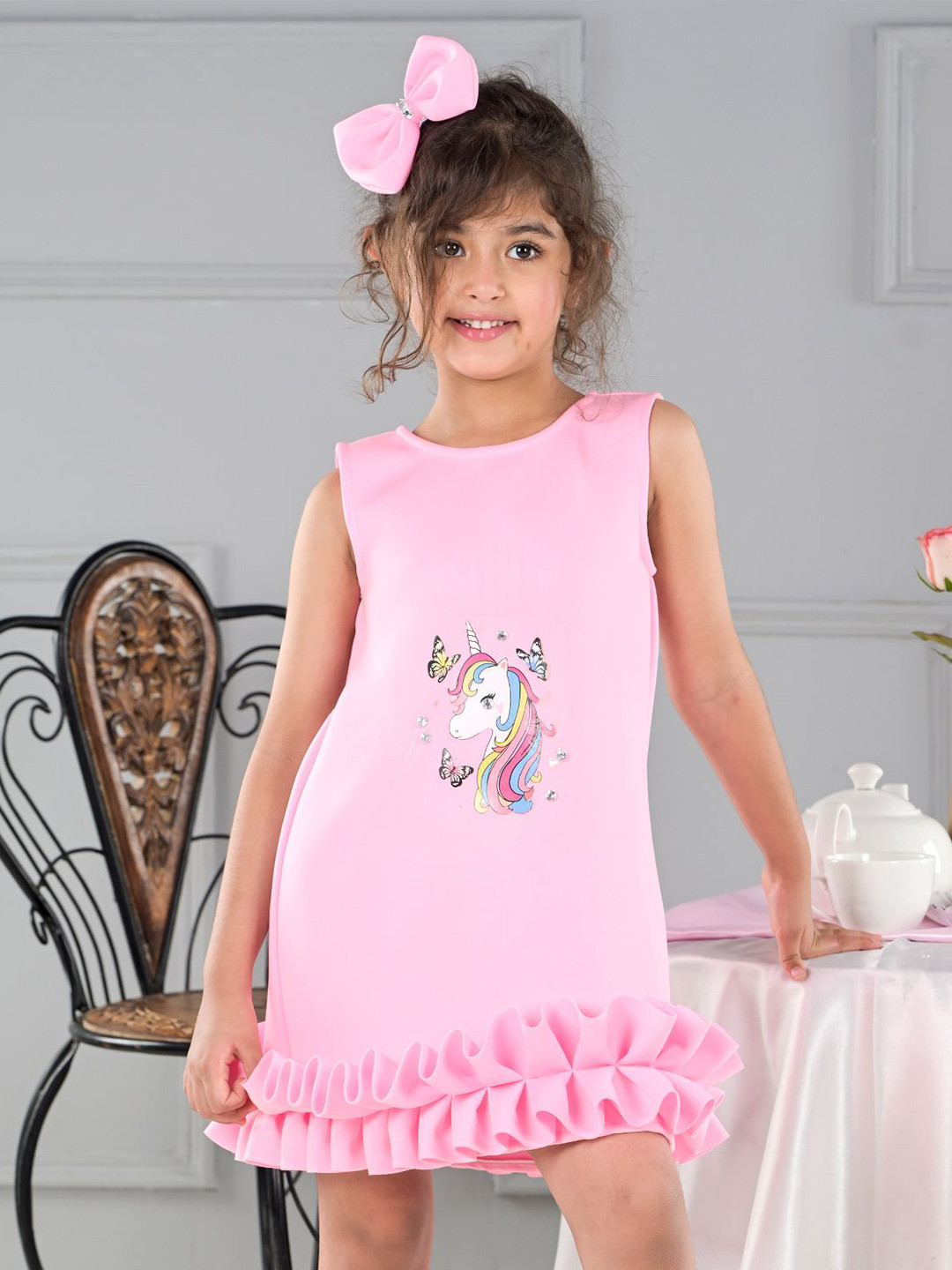 KIDS A-LINE FRILL DRESS STARGAZERS DEUGHTER