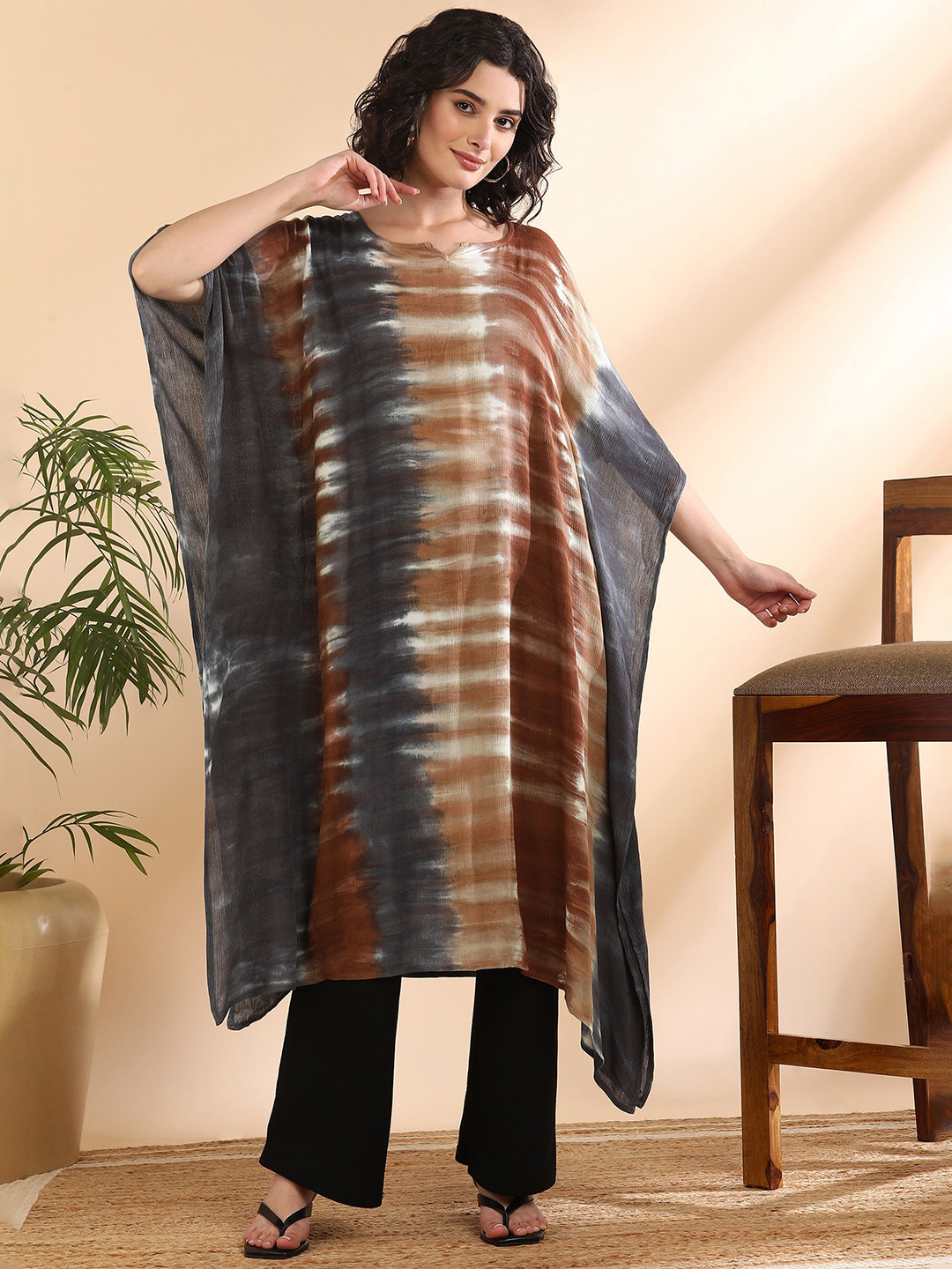 Women Coral Tie Dye Printed Kurta