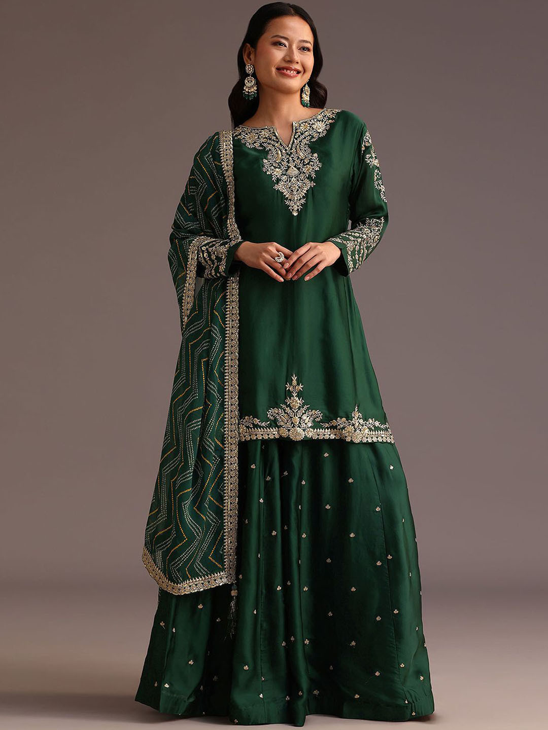 TRENDMALLS Kurta Set Jam Cotton Embroidery Kurta Pa Produktbild-Vorschau 4