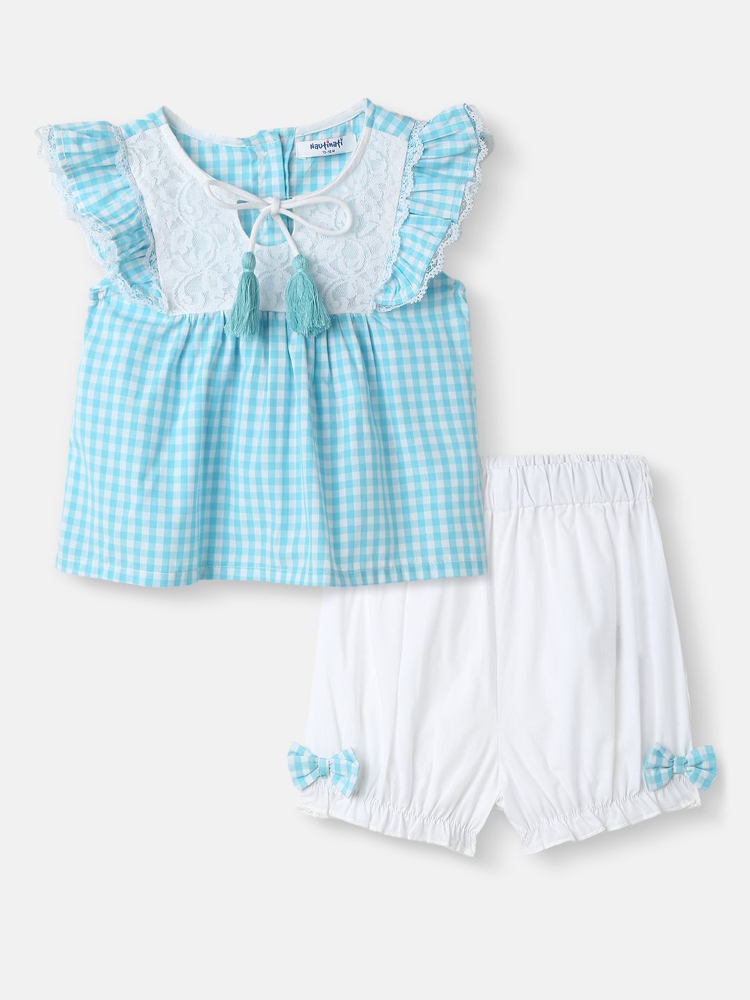 Buy Nauti Nati Girls Checked Top With Shorts - Clothing Set for Girls ...