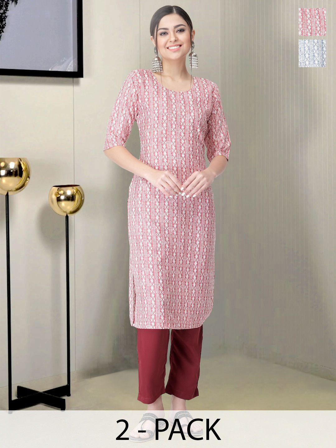 Buy Anouk Rustic Selection Of 2 Women Ethnic Motifs Printed Regular ...