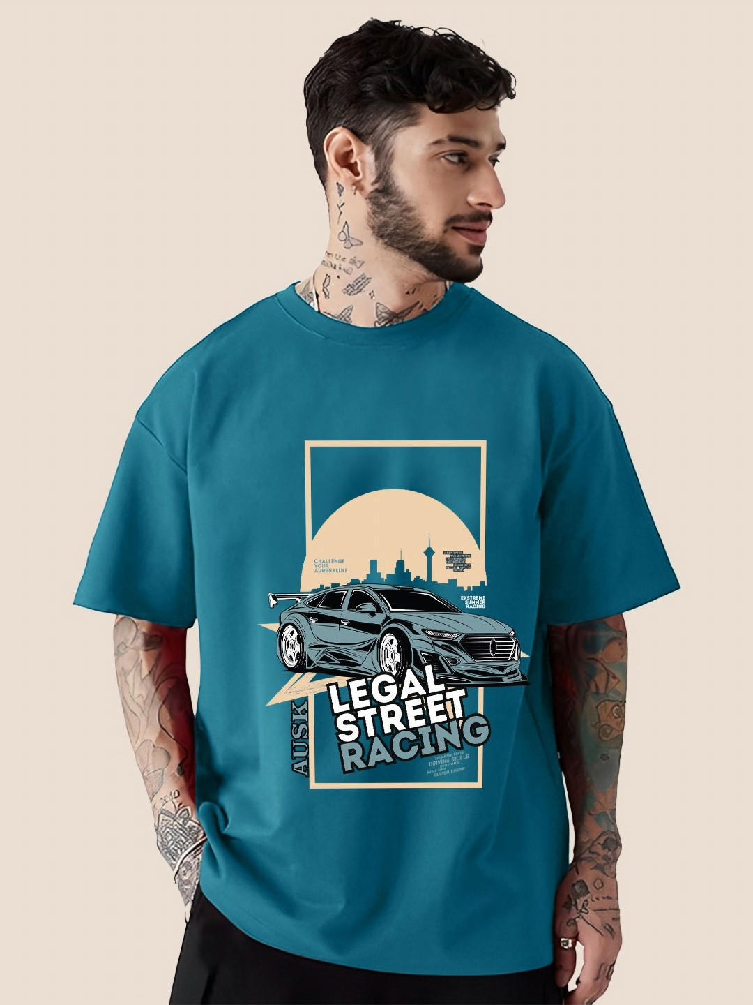Graphic Round Neck Short Sleeve Oversized T-Shirt main image 1