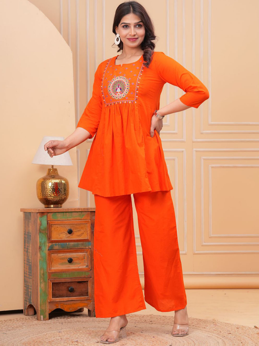 Embellished Tunic with Palazzos