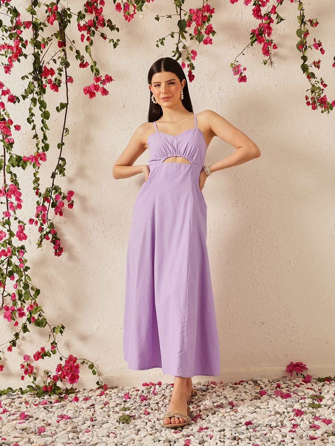 Eveline Street Fit & Flare Long Dress-Grey Geometric main image 1