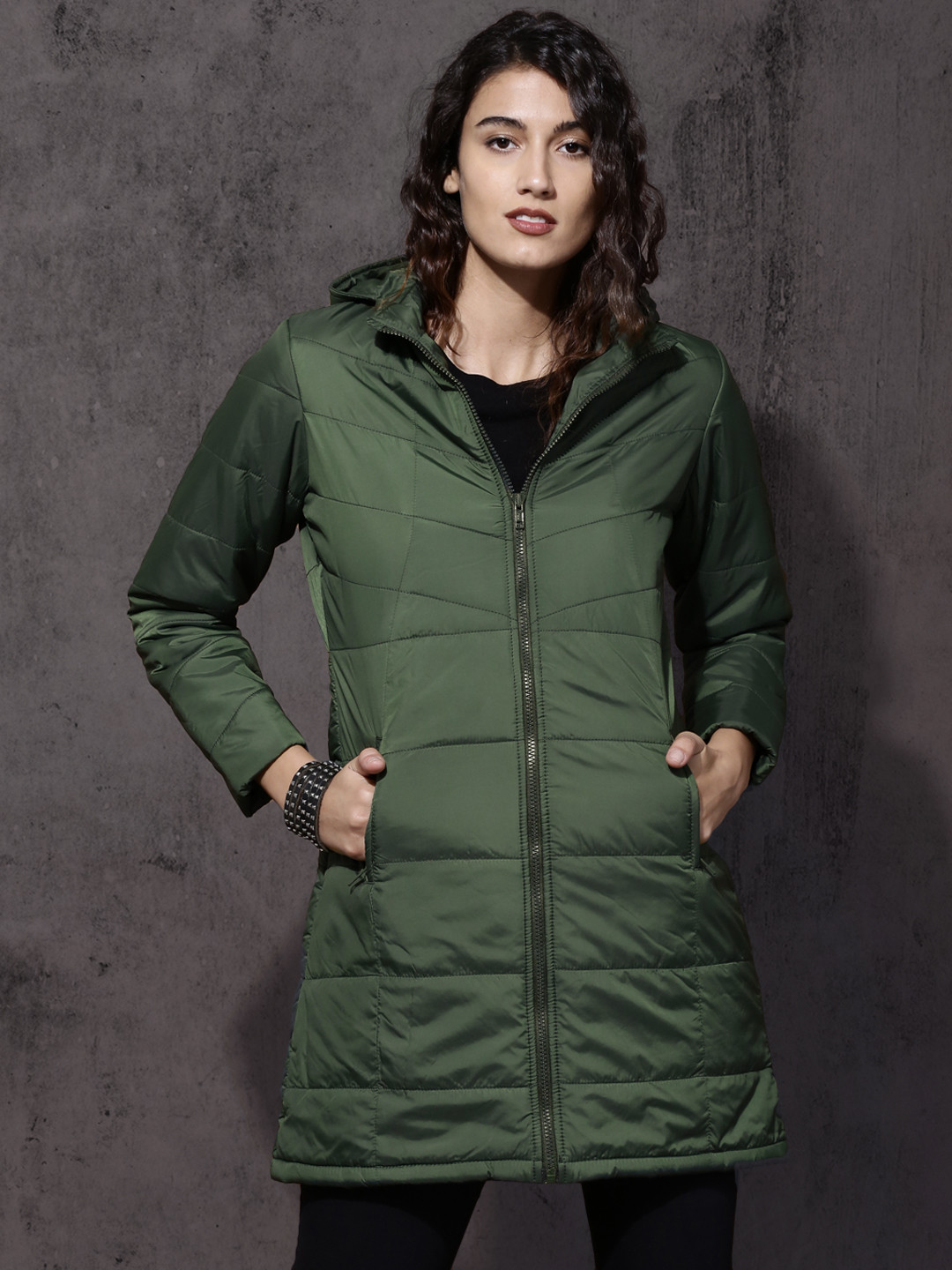 Buy Roadster Women Green Solid Puffer Jacket Jackets for Women