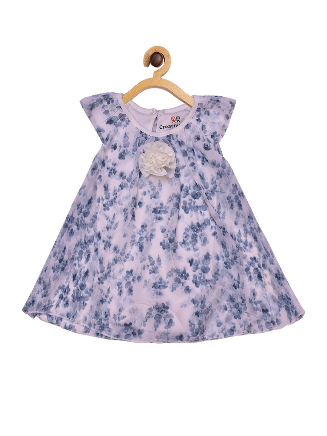 Children's Floral Print Button-Down A-Line Dress