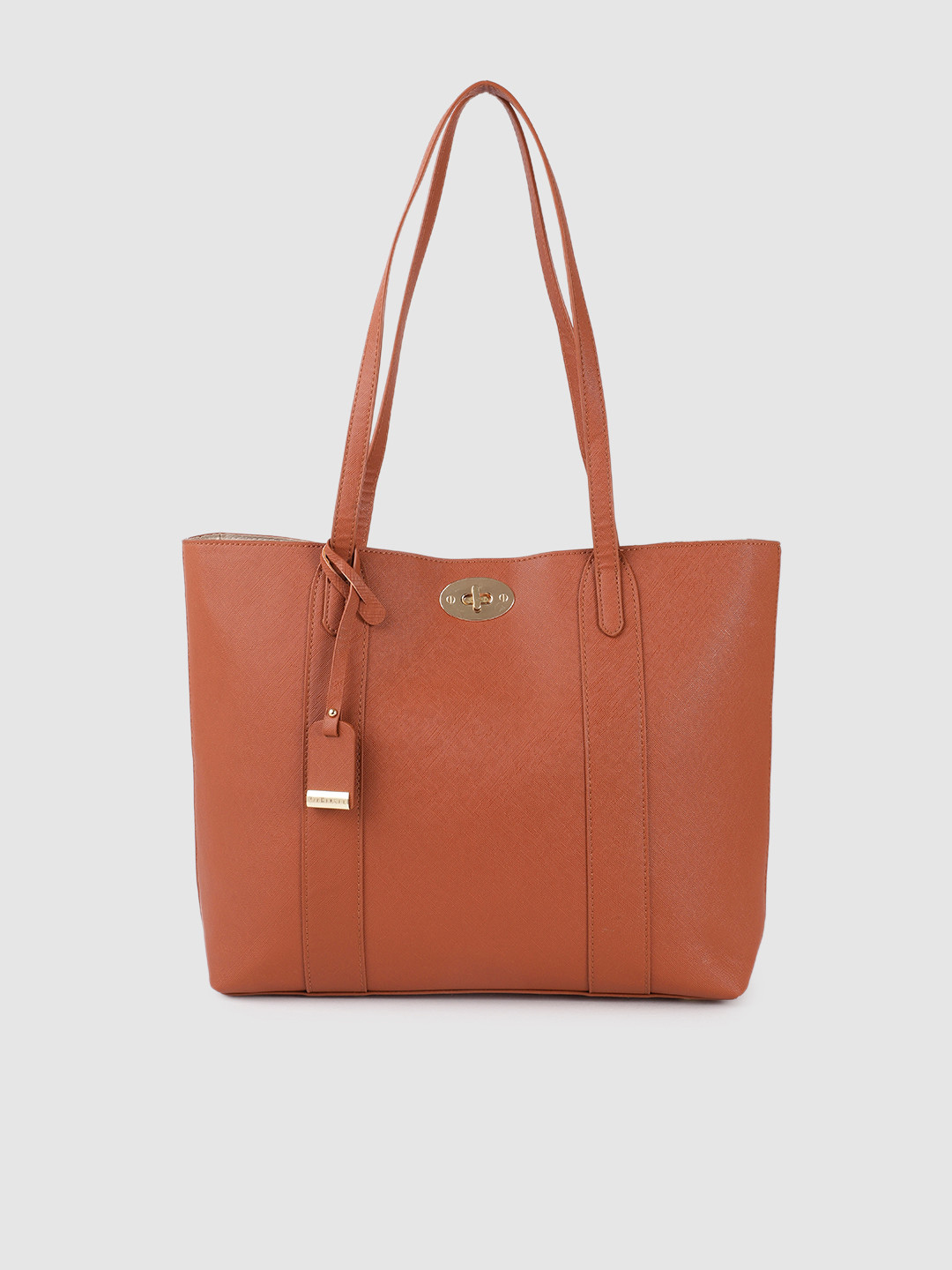 Buy Van Heusen Brown PU Structured Shoulder Bag Handbags for Women