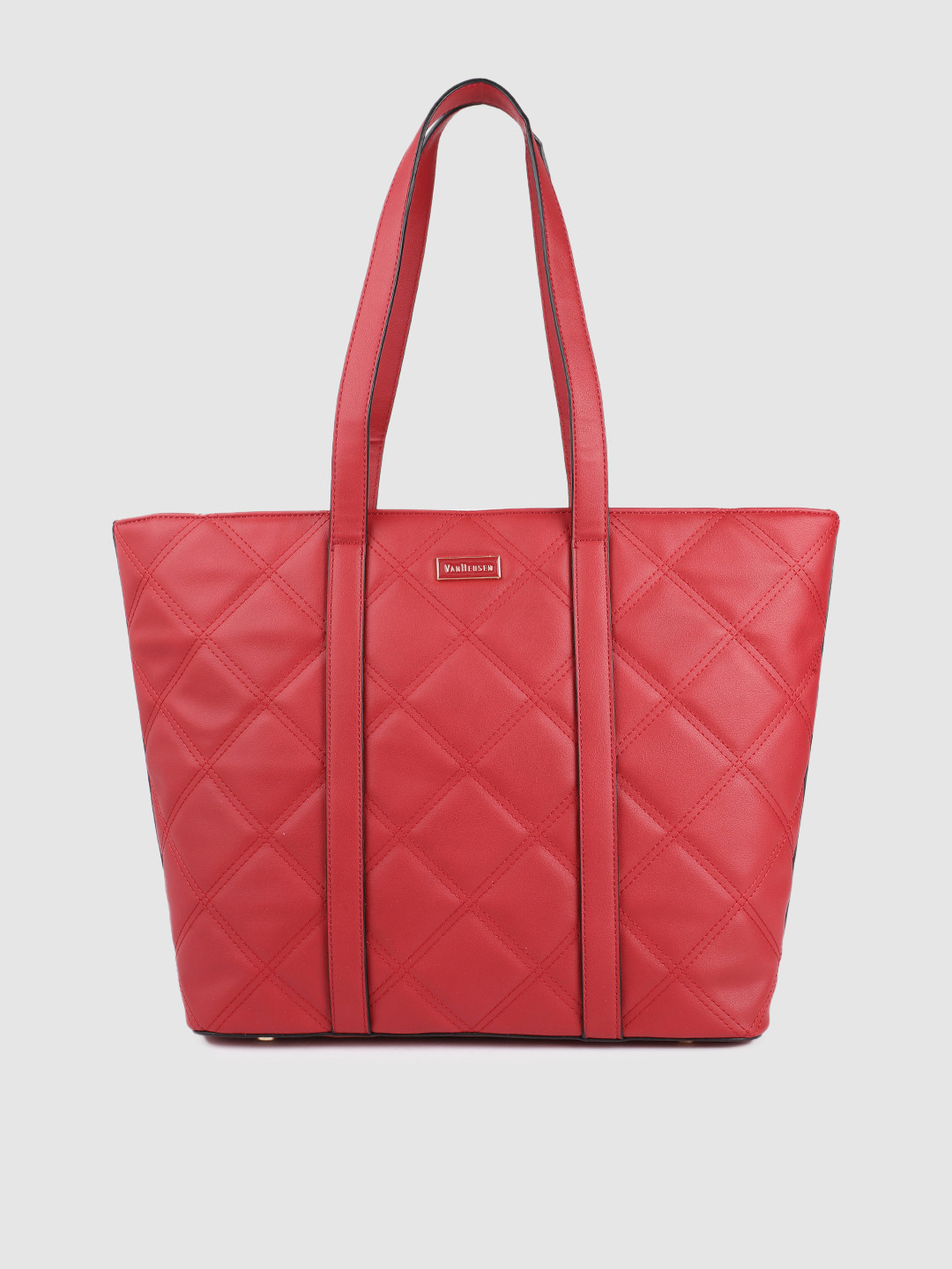 Buy Van Heusen Burgundy Solid Structured Shoulder Bag Handbags for