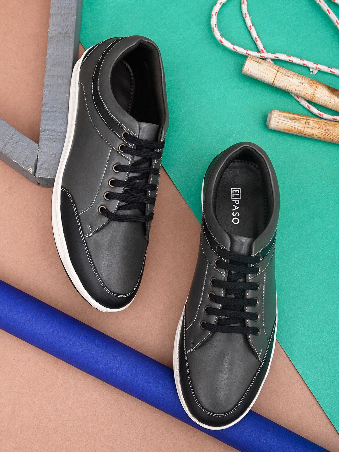 Buy El Paso Men Grey Perforations Sneakers Casual Shoes for Men