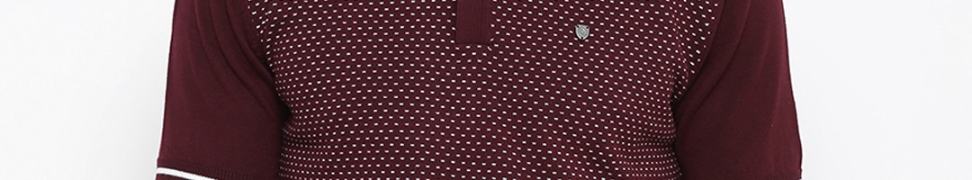 Buy Blackberrys Men Burgundy Self Design Polo Collar T Shirt - Tshirts ...