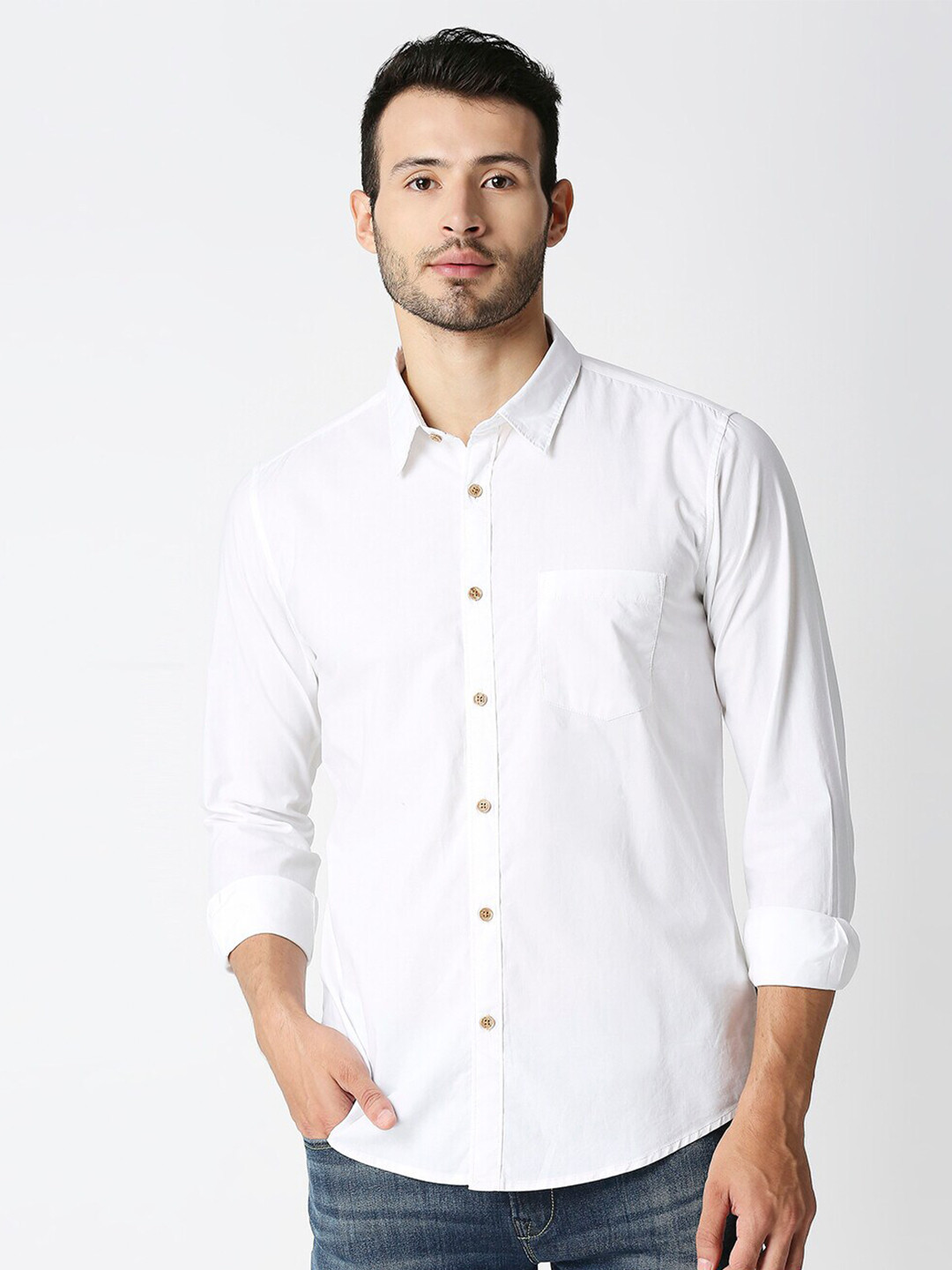 Buy Pepe Jeans Men White Cotton Casual Shirt Shirts for Men 20273212