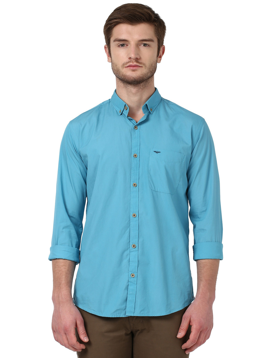 Buy Park Avenue Men Blue Slim Fit Solid Casual Shirt Shirts for Men