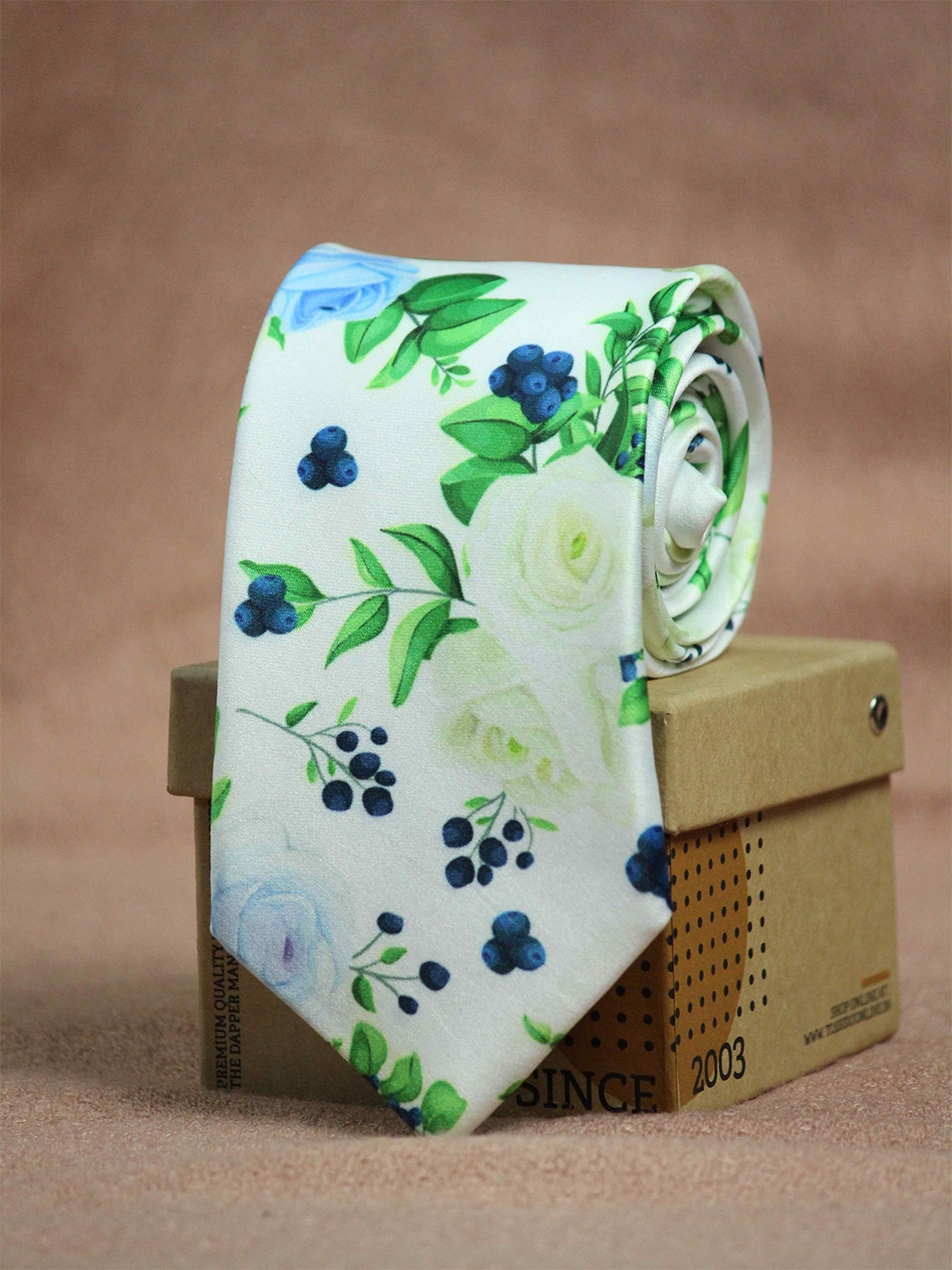 Buy Tossido Men White Green Printed Broad Tie Ties for Men 20277454