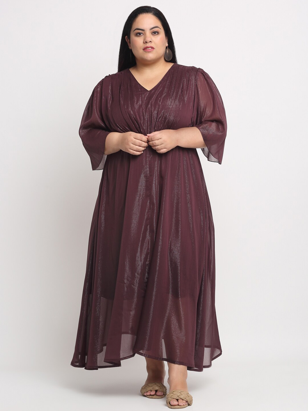 Buy PlusS Burgundy Maxi Maxi Dress - Dresses for Women 20280382 | Myntra