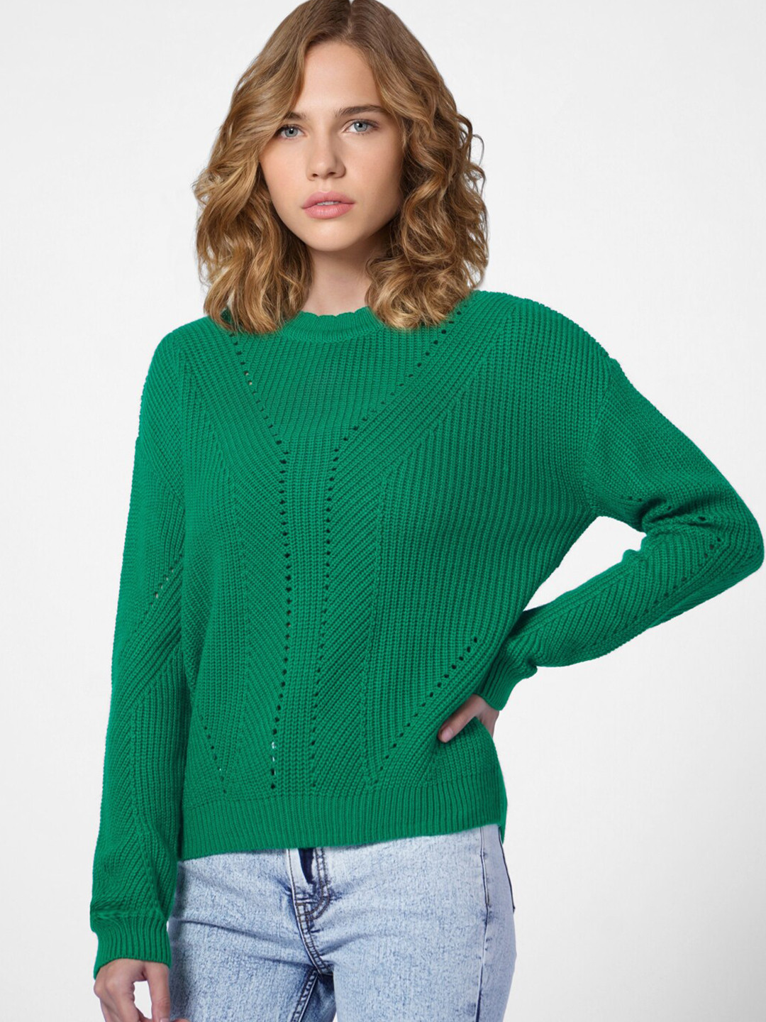 Buy ONLY Women Green Pullover Sweaters for Women 20285760 Myntra