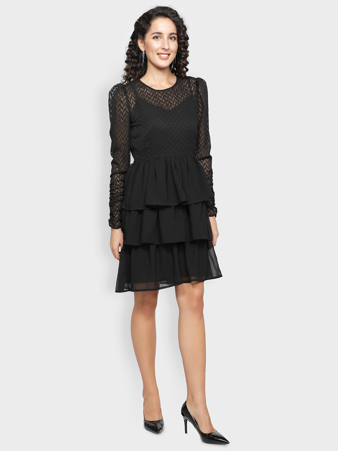 Buy Sipsew Black Layered Dress Dresses for Women 20289802