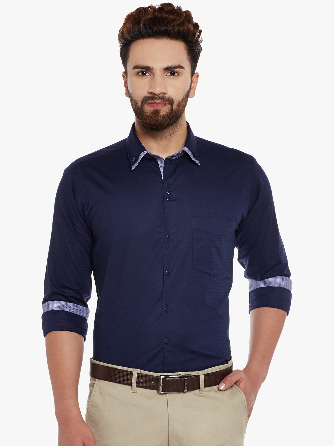 navy formal shirt mens