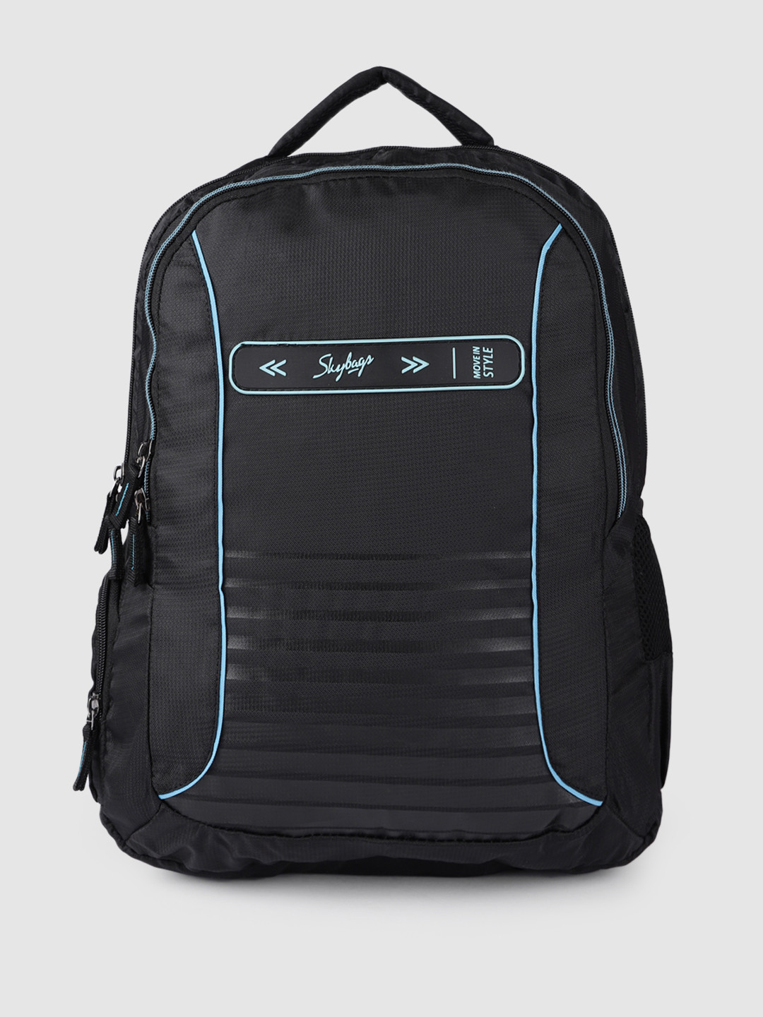 Buy Skybags Unisex Black Striped Backpack With Rain Cover Backpacks