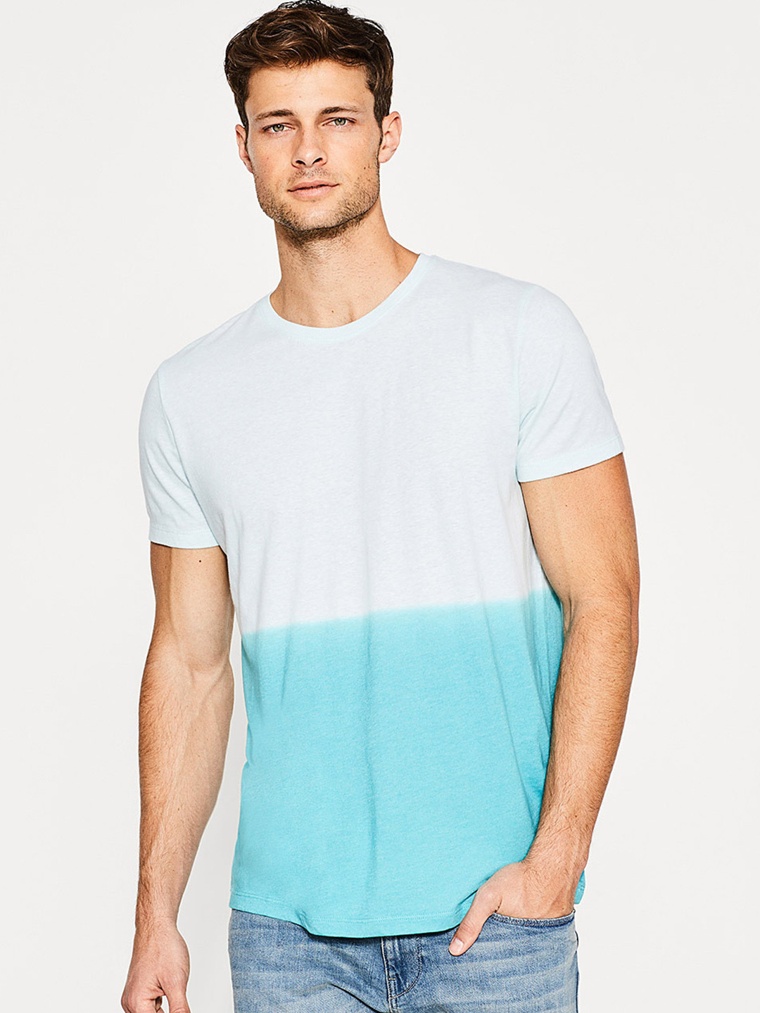 Buy ESPRIT Men Blue Dyed Round Neck T Shirt Tshirts for Men 2029661 Myntra