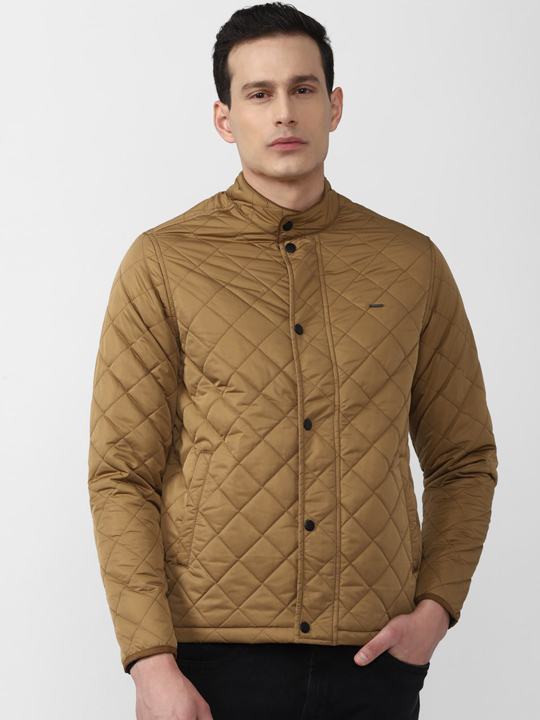 Buy Van Heusen Men Brown Solid Quilted Jacket Jackets for Men
