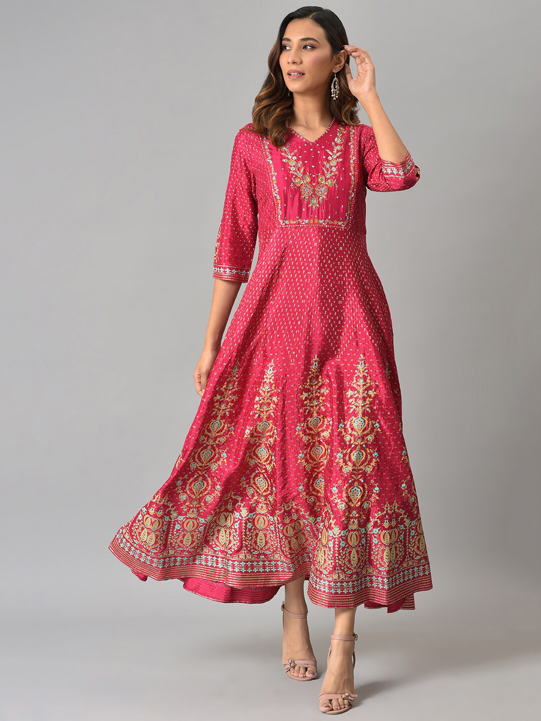 Blue Ethnic Motifs Ethnic Maxi Dress main image 1