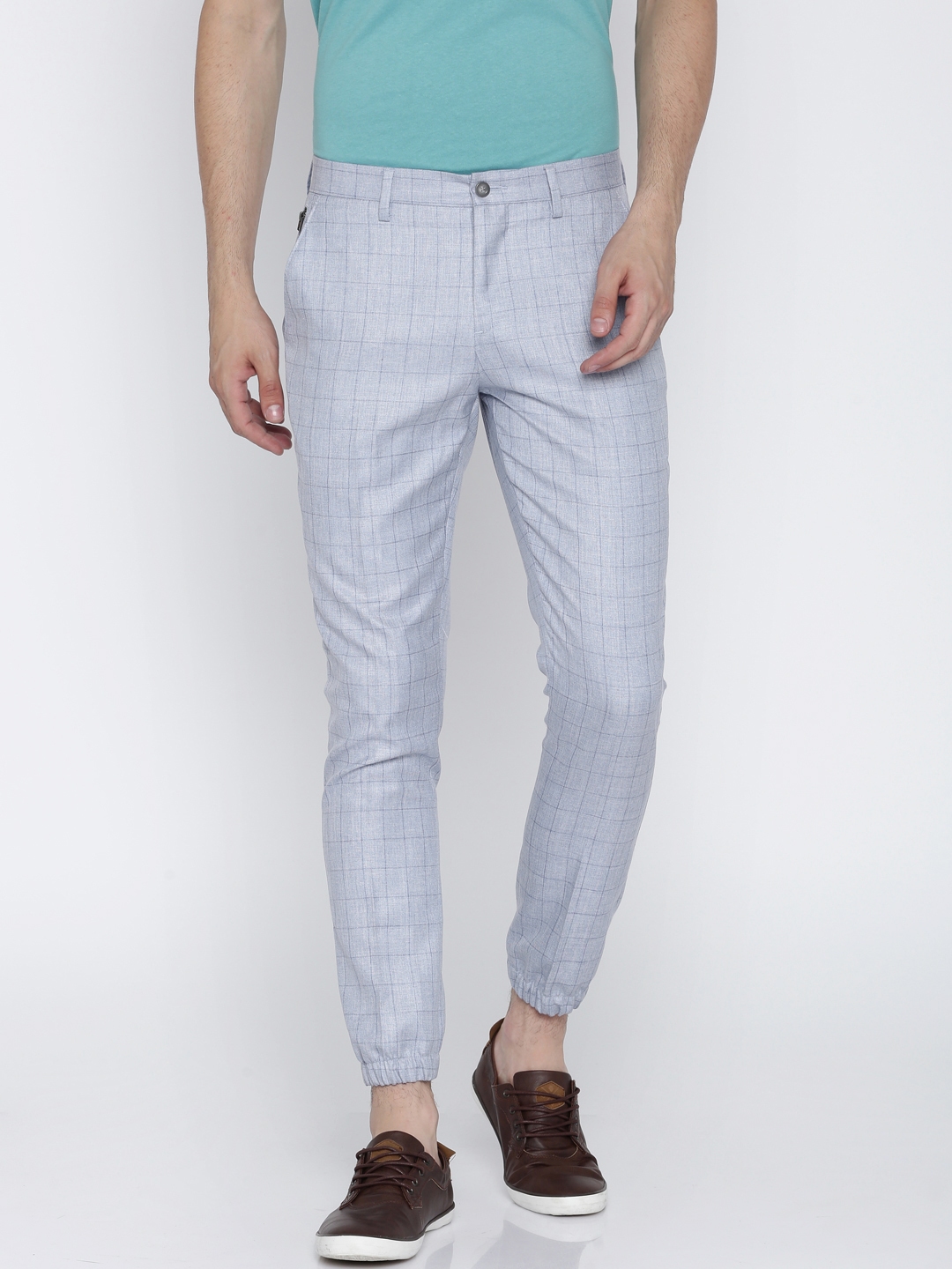 checked joggers mens