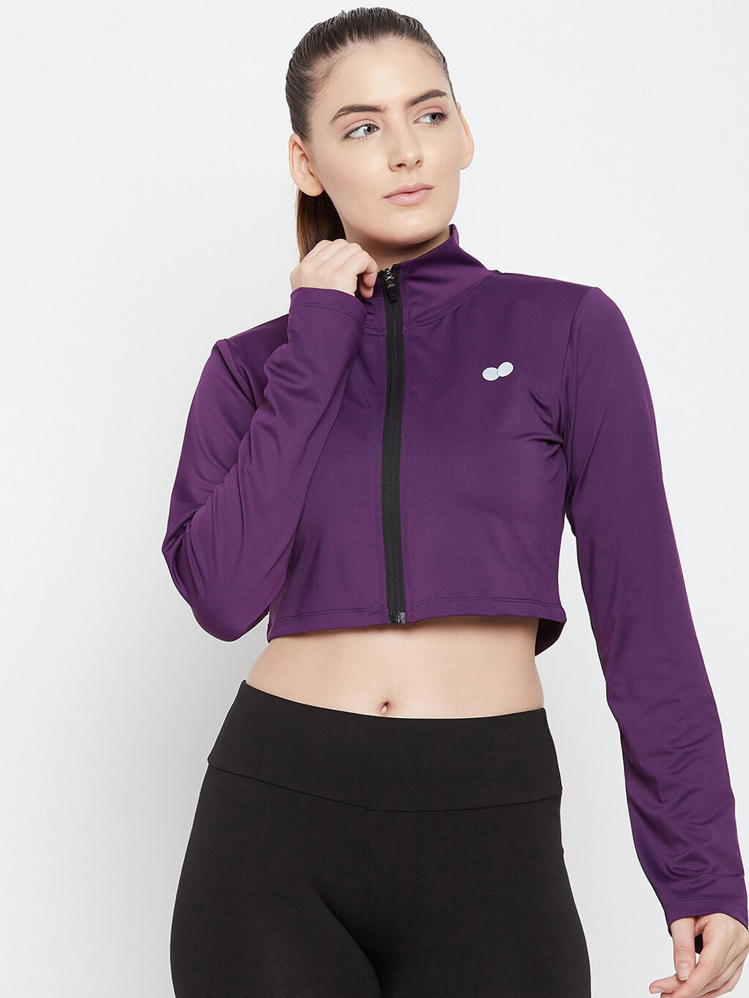Buy Clovia Snug Fit Active Crop Jacket Jackets for Women 20301694