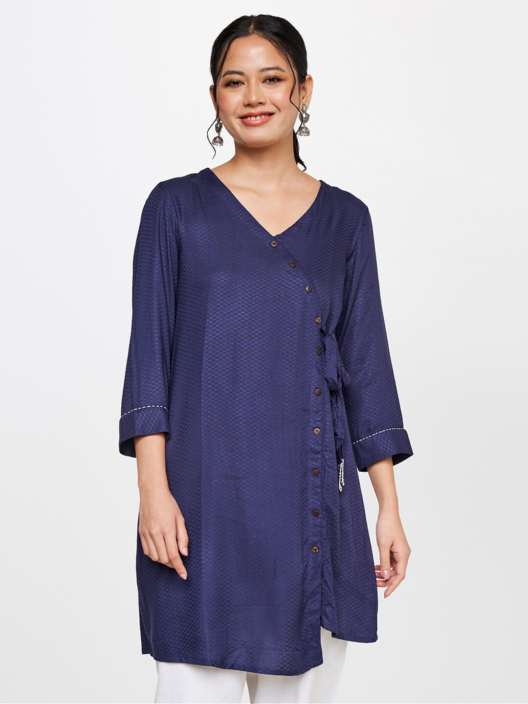 Buy Global Desi Woman Blue Tunic - Tunics for Women 20302840 | Myntra