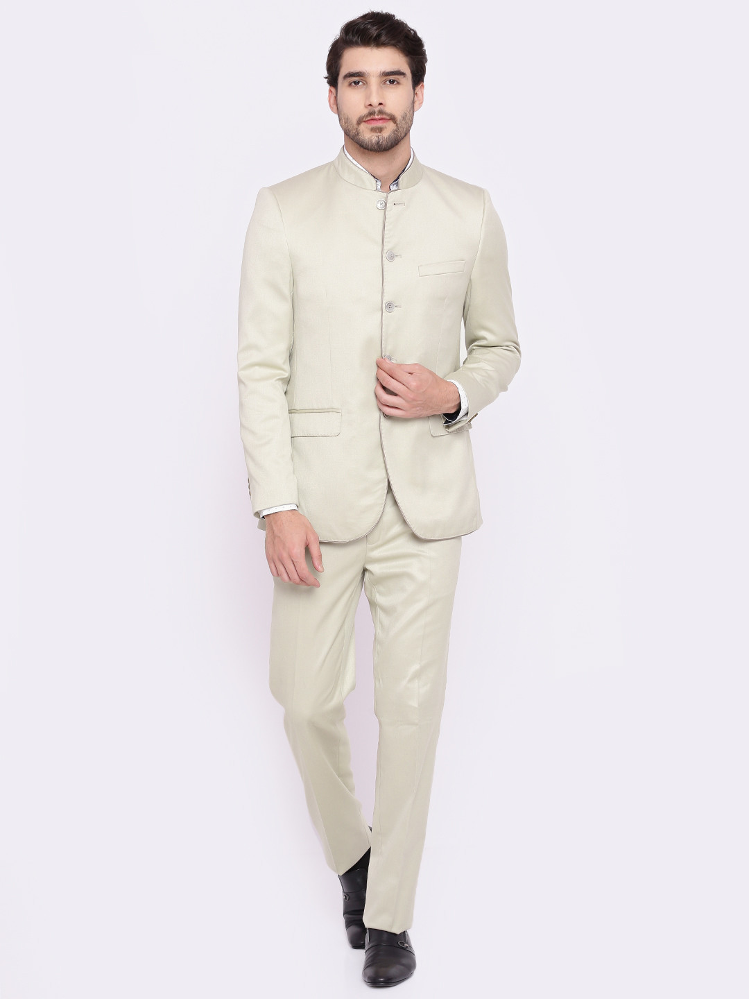 Buy Raymond Beige Single Breasted Regular Contemporary Fit Ethnic