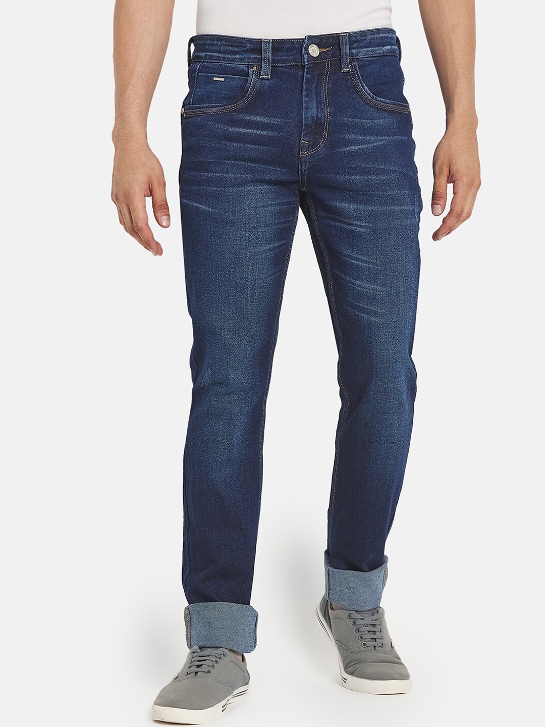 Buy Monte Carlo Men Blue Skin Tight Skinny Fit Light Fade Stretchable ...