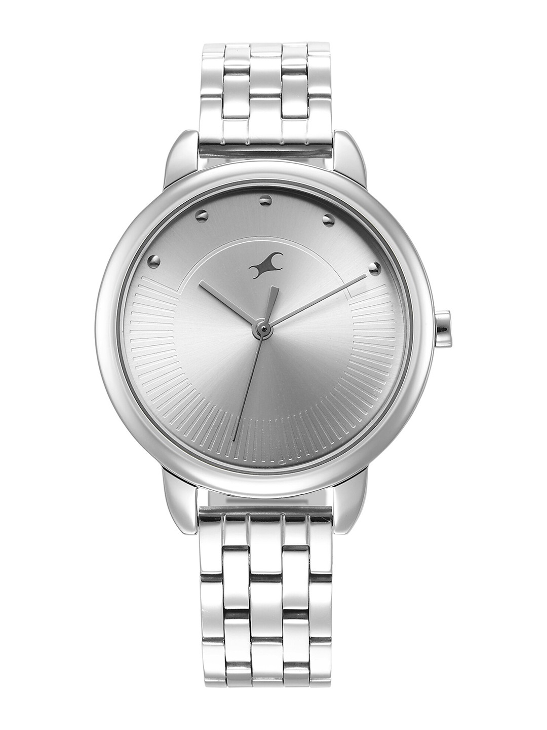 Buy Fastrack Women Silver Toned Brass Dial & Bracelet Style Strap
