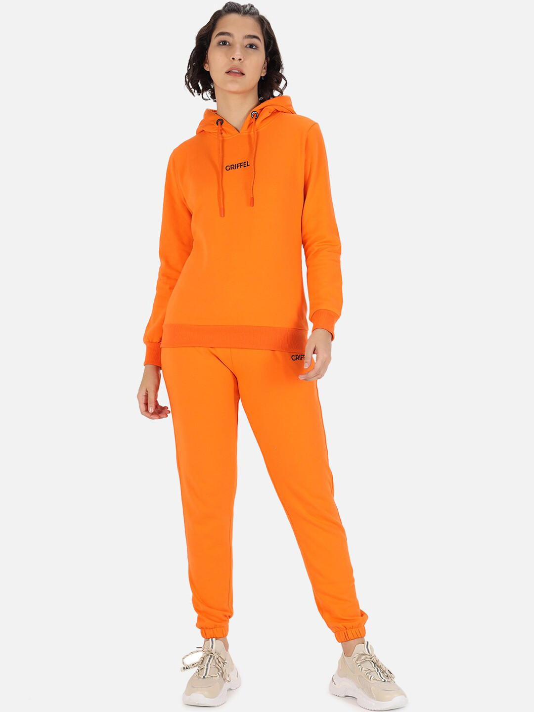 Buy GRIFFEL Women Orange Solid Cotton Tracksuit Tracksuits for Women 20316552 Myntra