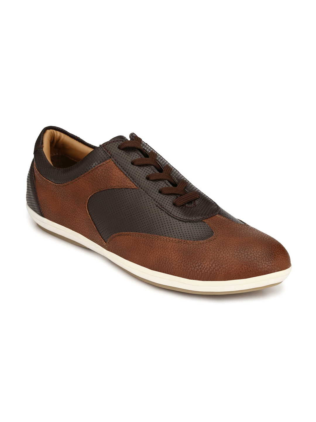 Buy Sir Corbett Men Brown Colourblocked Sneakers - Casual Shoes for Men ...