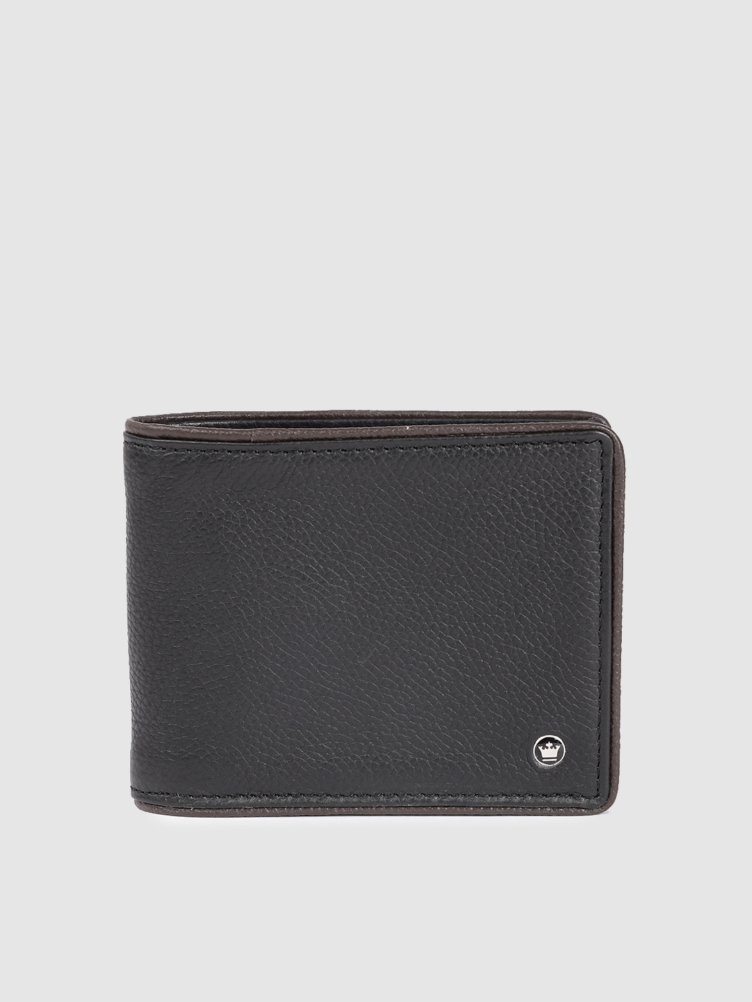 Buy Louis Philippe Men Black Textured Leather Two Fold Wallet - Wallets ...