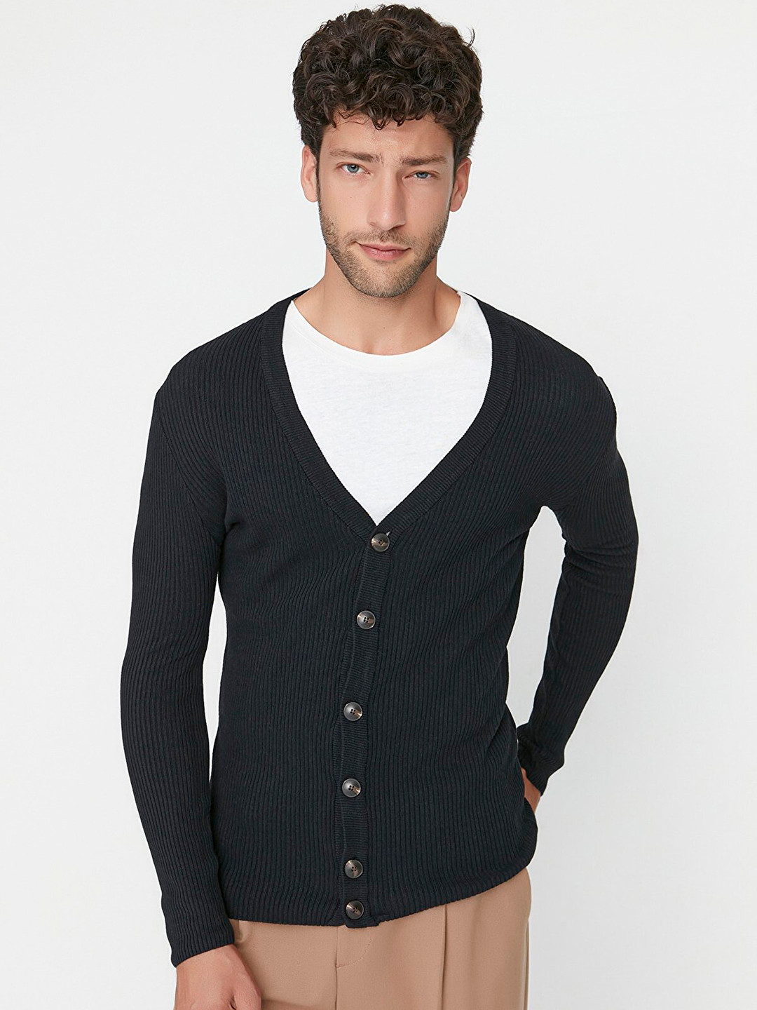 Buy Trendyol Men Black Cardigan Sweaters for Men 20323274 Myntra