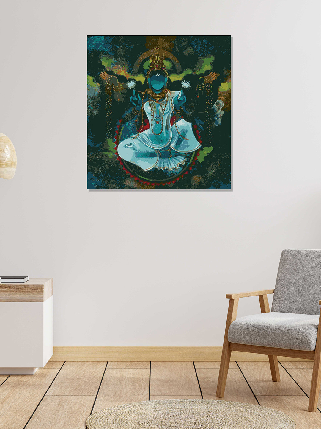 Buy RANGOLI Blue Goddess Maa Laxmi Canvas Painting Wall Art - Wall Art ...