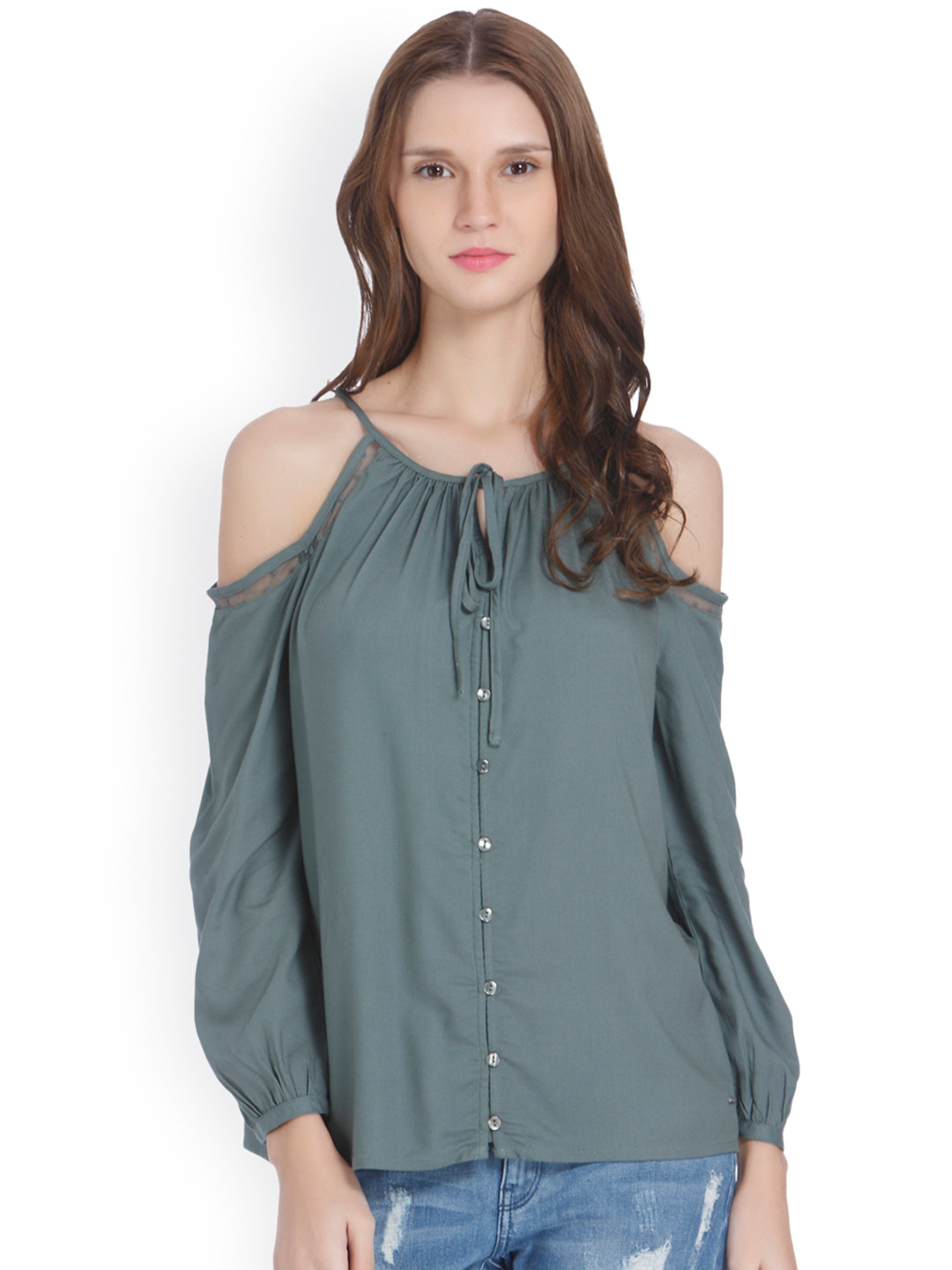 Buy ONLY Women Green Solid Top Tops for Women 2032713 Myntra