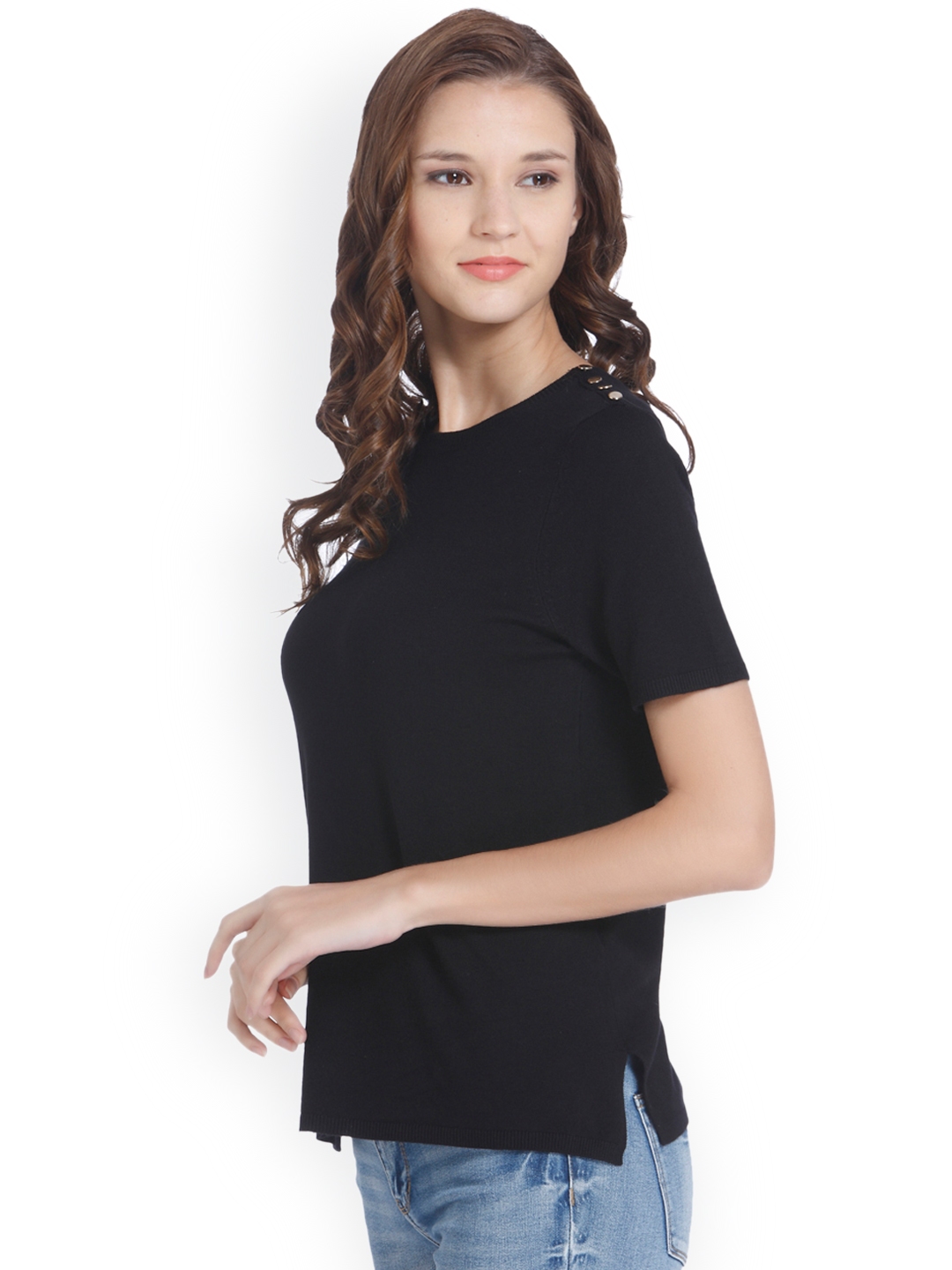 Buy ONLY Women Black Solid Top - Tops for Women 2032724 | Myntra