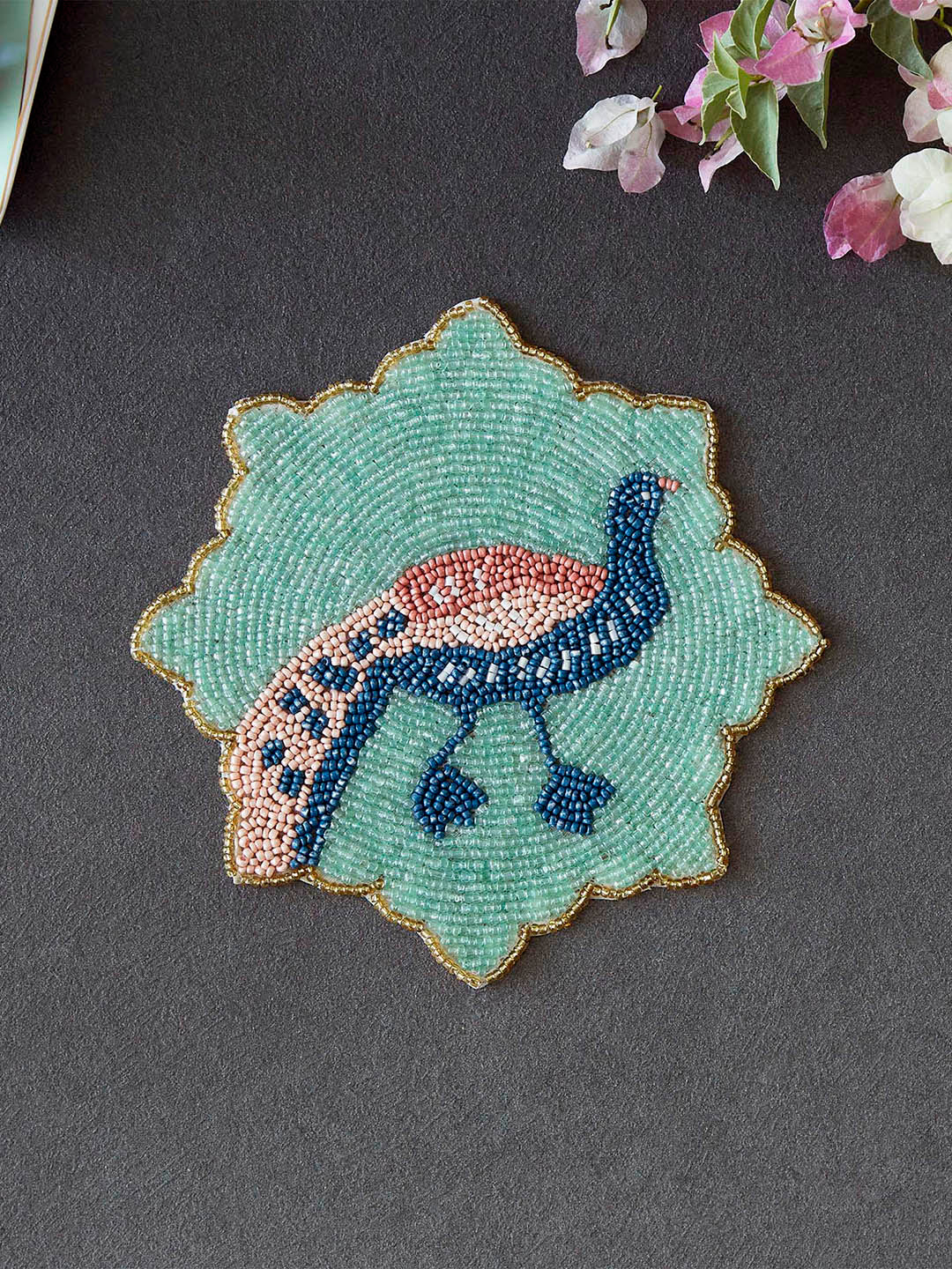 Buy Home Centre Peacock Beaded Placemat Table Placemats for Unisex