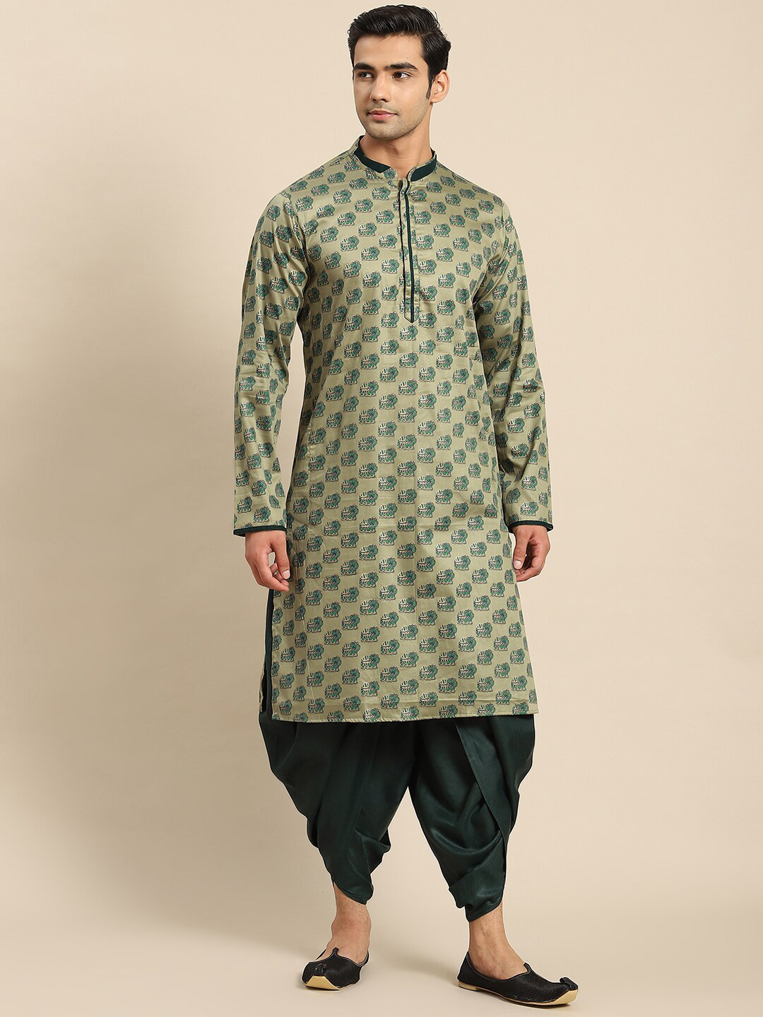 Buy KISAH Men Green Animal Printed Cotton Kurta Kurtas for Men 20333416 Myntra