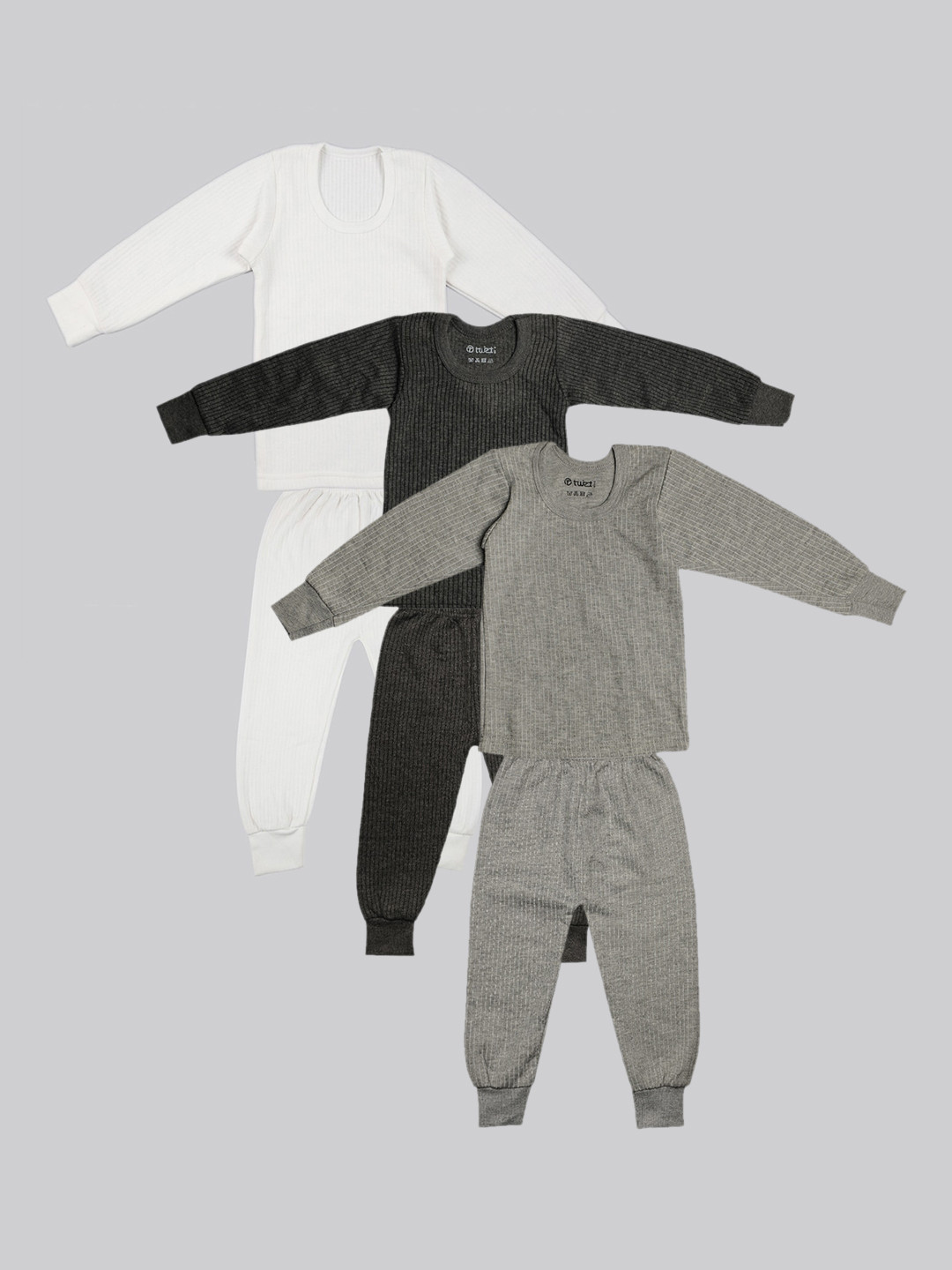 Buy TINY HUG Boys Pack Of 3 Solid Cotton Thermal Set Thermal Set for