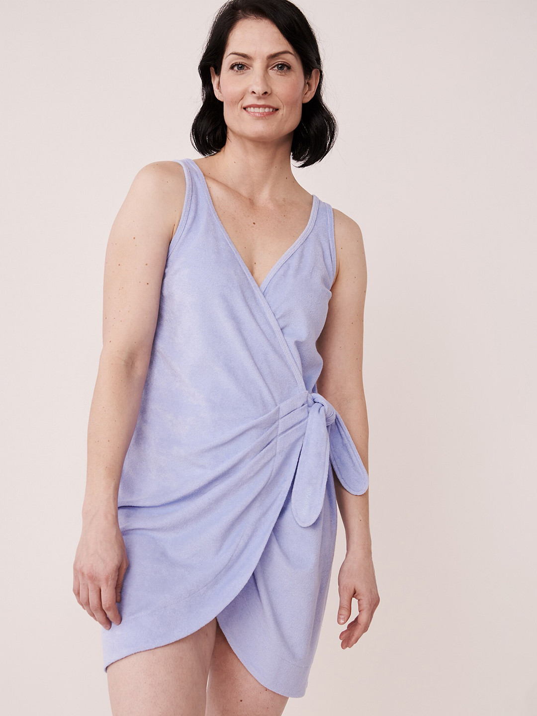 Buy La Vie En Rose Women Lavender Coloured Self Design Cotton Bath Robe ...