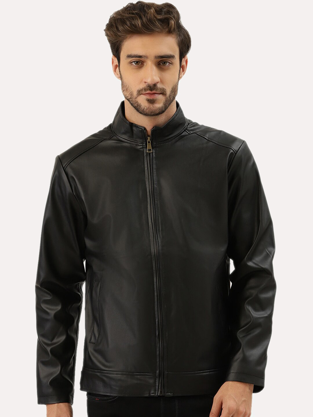 Buy Leather Retail Men Black Outdoor Leather Jacket Jackets for Men